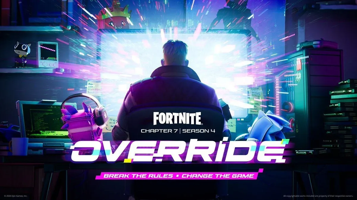 Key art de Fortnite Capítulo 7 Temporada 4 — OVERRIDE